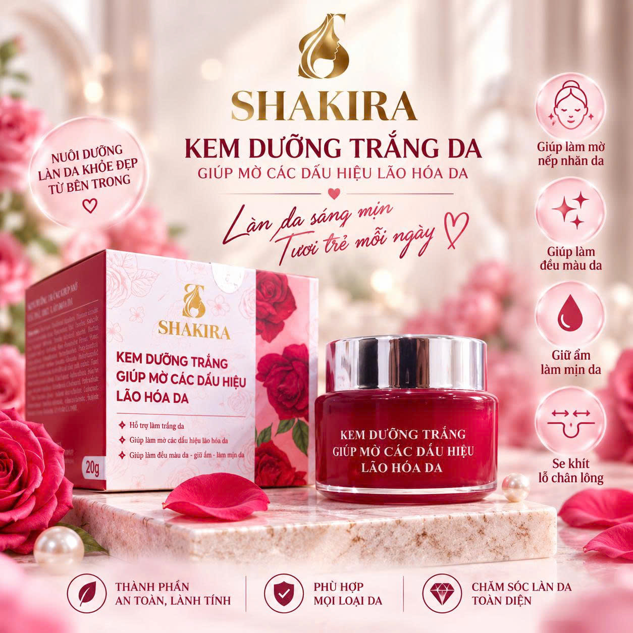 Kem Dưỡng Trắng, Giúp Mờ Các Dấu Hiệu Lão Hóa KSHI Đăng Dương (20g)